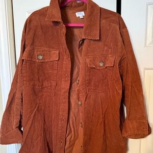 Time and Tru Rust Corduroy Utility Jacket